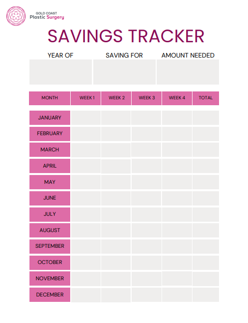 Surgery Savings Tracking Sheet